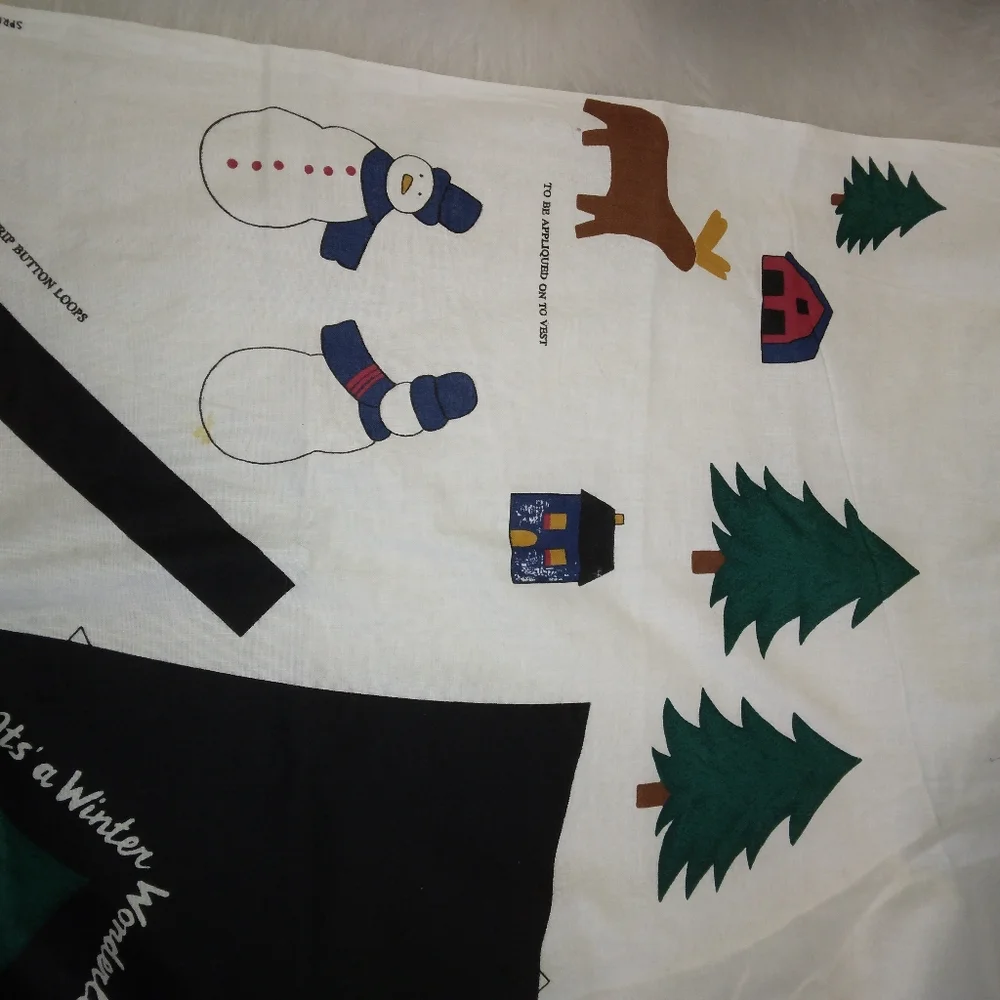 FABRIC Peace in the Country Christmas Vest panel, easy see and sew w/appliques